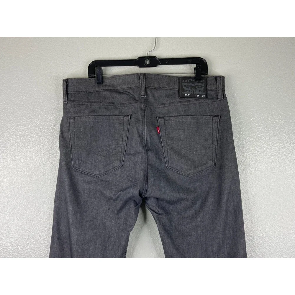 Levis Men 36/30 510 Silver Jeans Black Label Casual Western Pants